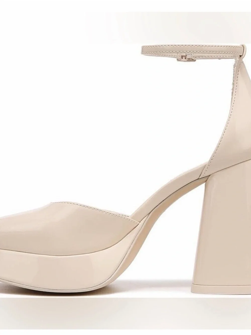 Circus by Sam Edelman Patent Platform Ankle-Strap Pumps in Cream